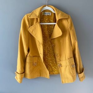 Boutique yellow pea coat (Sz. M)